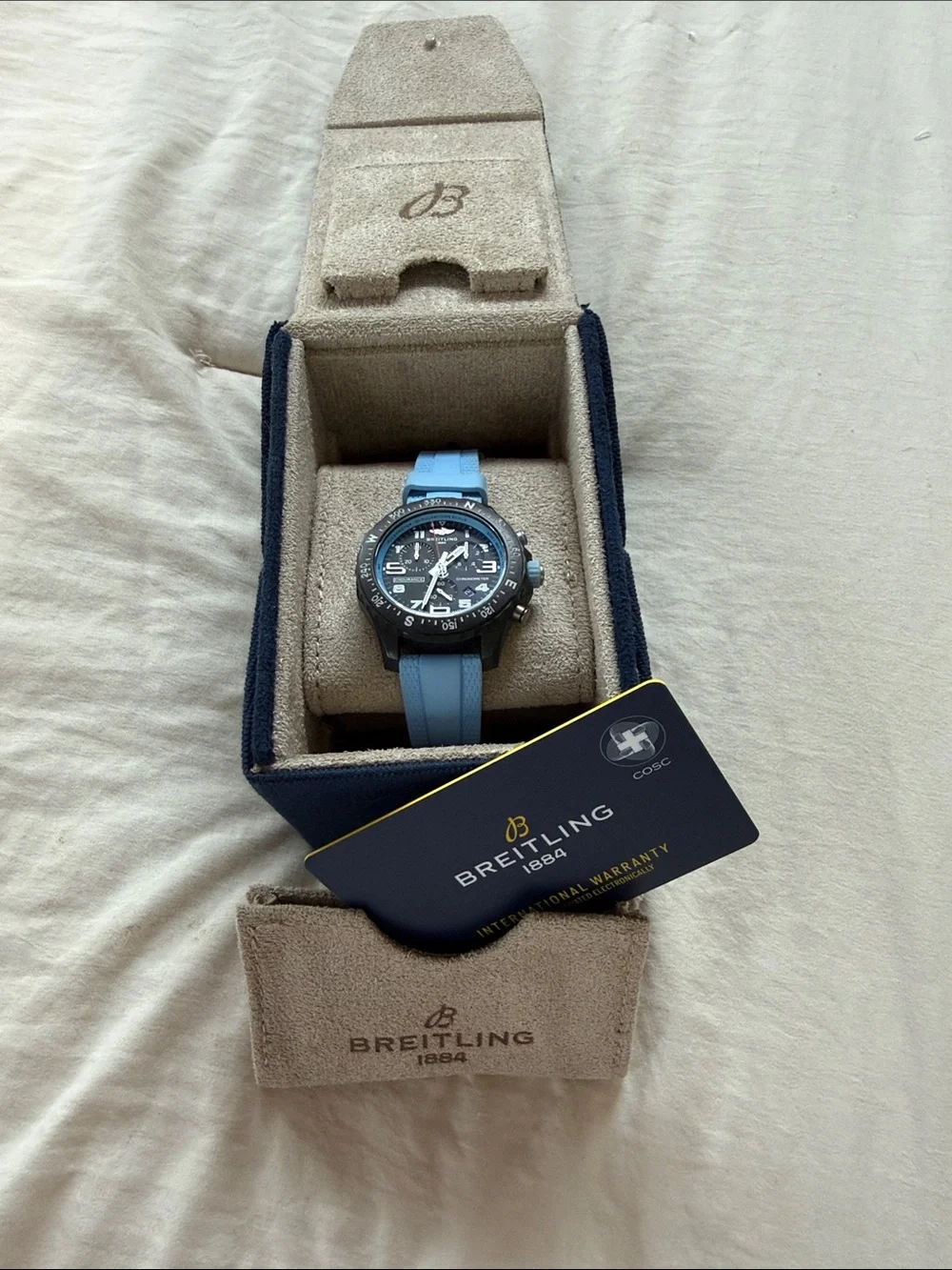 Breitling Endurance Pro 38 Baby Blue Watch X83310 • Box & Card